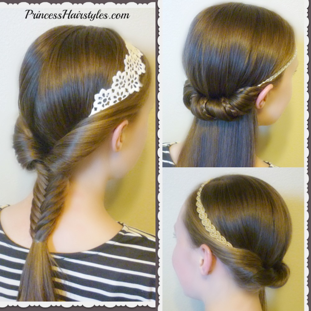 Image of Headband hairstyle for short hair for school
