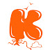 Orange Graffiti Bubble Letters "K"