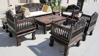 Small Size Teak Guest Chairs Black Colors
