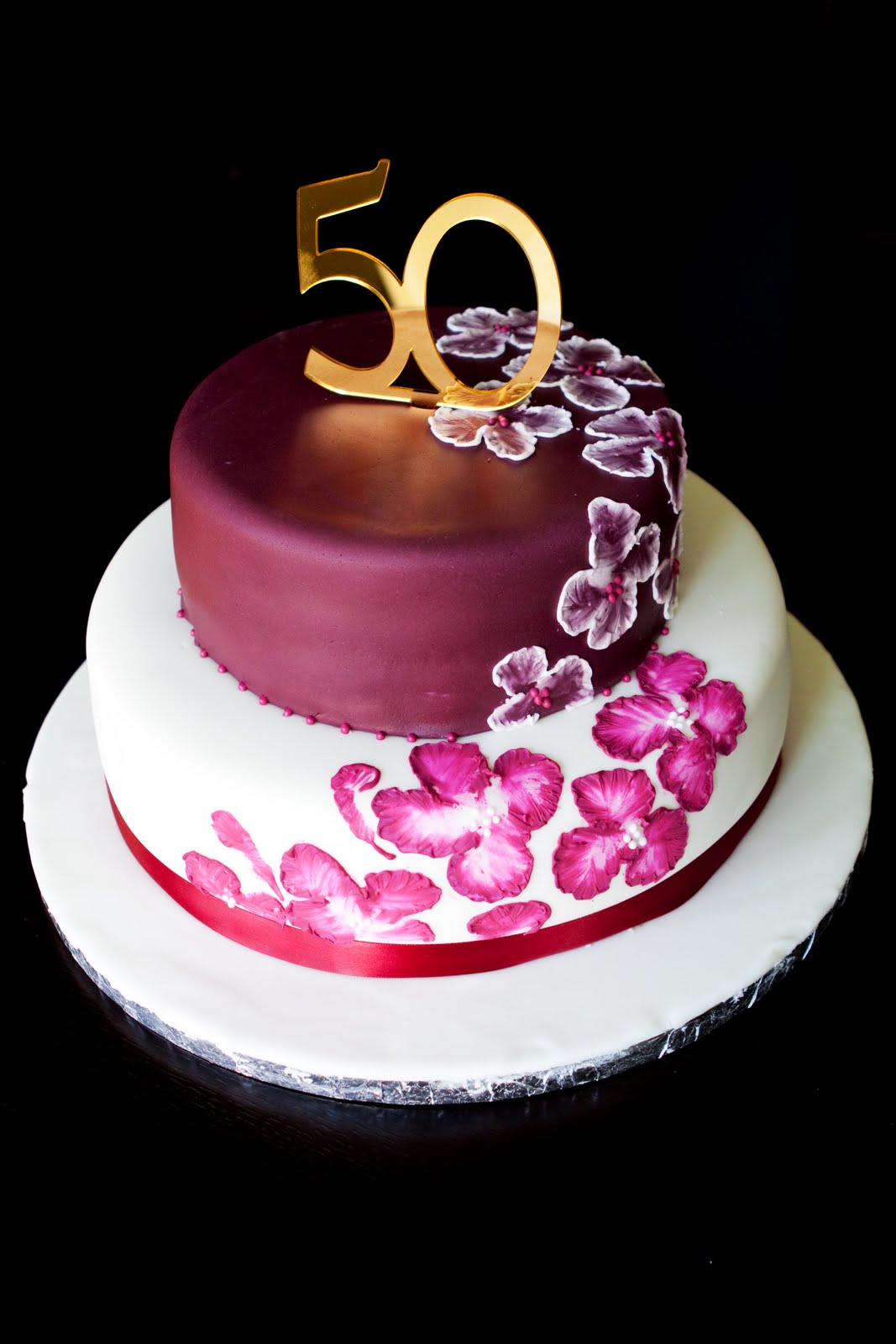 cool birthday cake for girls Custom Cake/Elegant Design/50th Birthday