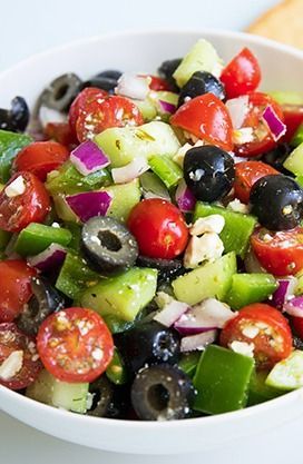 Greek Salad, great use for the veggies ready in the garden at the same time !