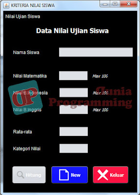 Program Data Nilai Ujian Siswa - Dunia Proramming