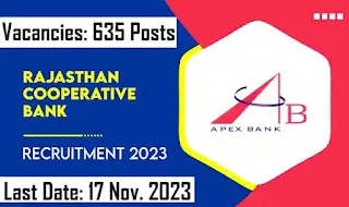 Rajasthan Cooperative Bank Vacancy 2023: Apply for 635 Positions