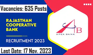 Rajasthan Cooperative Bank Vacancy 2023: Apply for 635 Positions