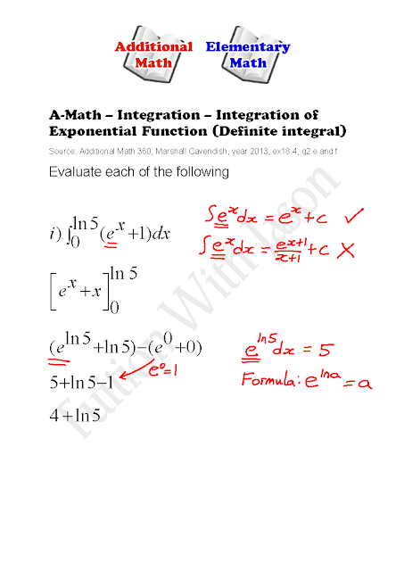 A-Math - Integration -   Integration of Exponential Functions (Definite Integral)