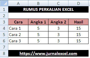 Rumus Perkalian Excel - JurnalExcel.com