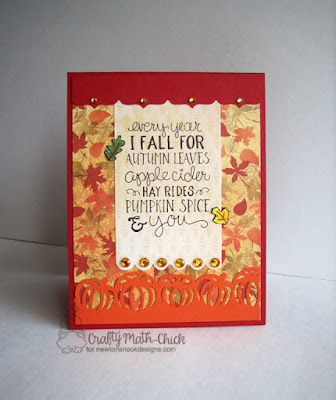 Autumn Leaves Fall-ing for you card by Crafty Math Chick | Fall-ing for You stamp set by Newton's Nook Designs