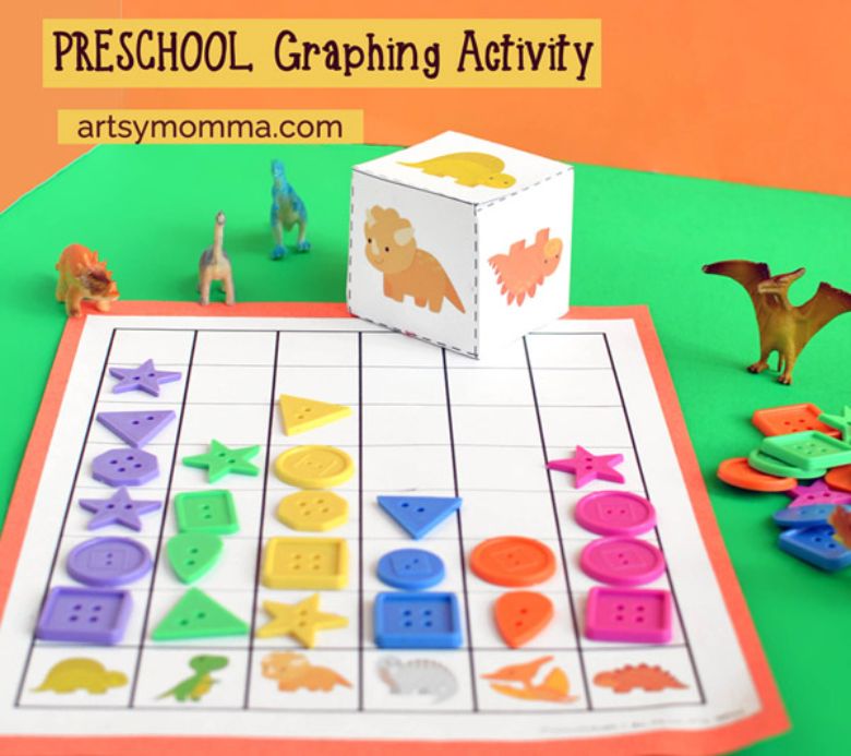 Dinosaur graphing activity for preschoolers