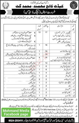 Cadet College Mehmand Jobs 2023