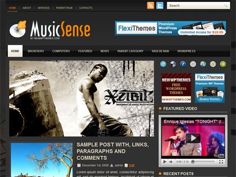 MusicSense Free WordPress Theme