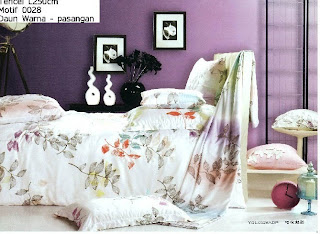 sprei motif daun warna pasangan