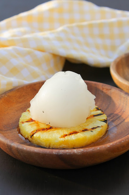 Grilled Pineapple with Vanilla Sorbet | The Chef Next Door #SundaySupper