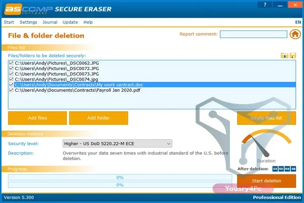 تحميل برنامج Secure Eraser Professional كامل لحذف الملفات من الهارد نهائيا بدون استرجاع