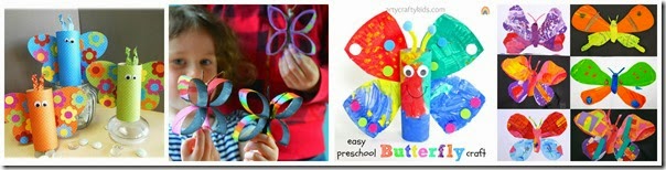 Cardboard Roll Butterfly Crafts for Kids