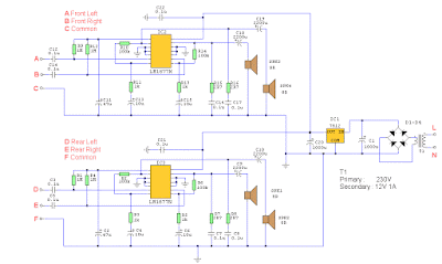 Quadraphonic Amplifier Circuit