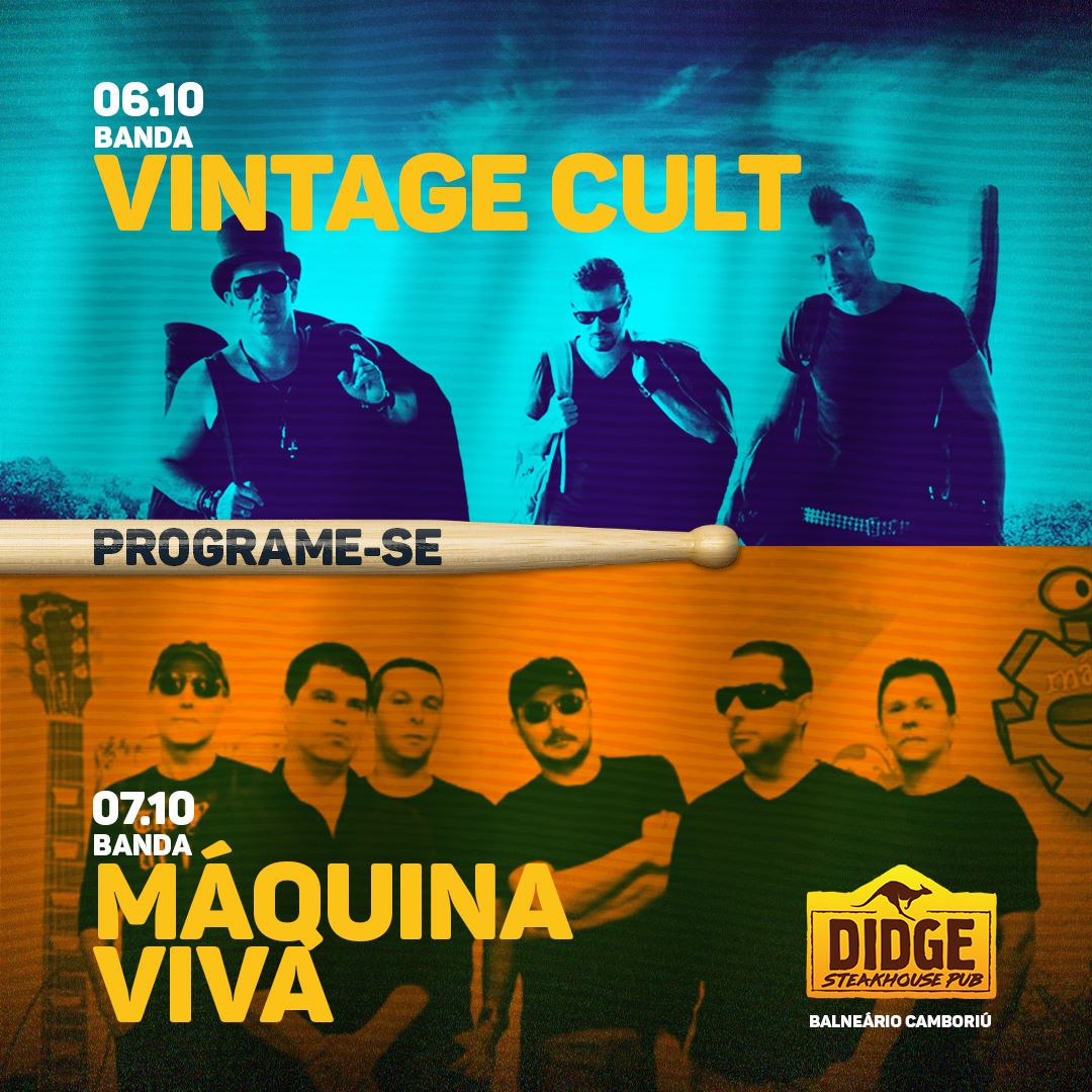 Vintage Cult e Máquina Viva comandam palco do Didge BC neste final de semana