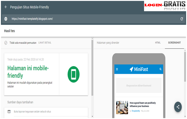 Mobile Friendly Blogger 2020, Indeks Google, Search Engine Opimize