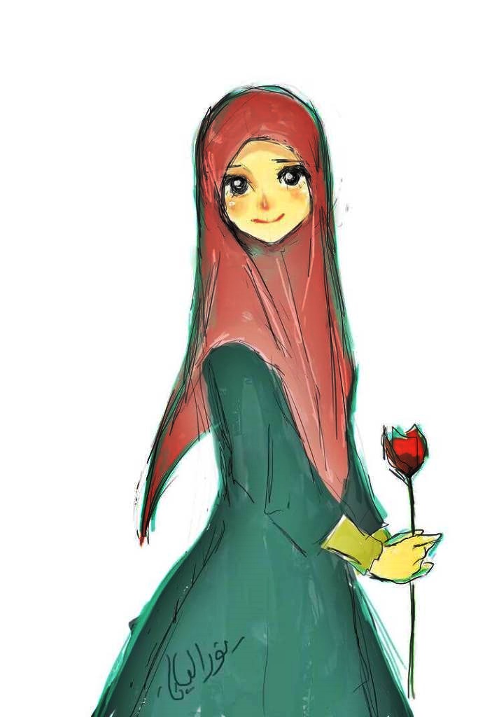Gambar kartun animasi muslimah keren cantik lucu dan 