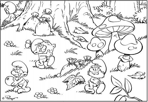 Os Smurfs em dez imagens para colorir,desenhoseriscos.blogspot.com