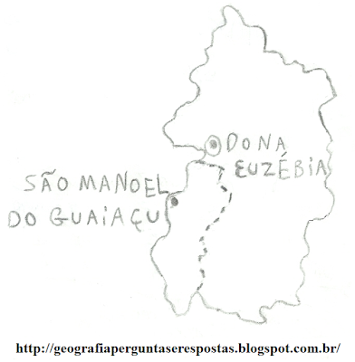 Mapa de Dona Euzébia e São Manoel do Guaiaçu