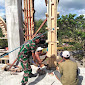 Babinsa Desa Nusa Jaya Gotong Royong Tuntaskan Pembangunan Masjid At-Taqwa