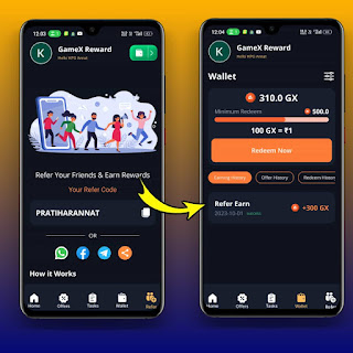 GameX Reward App Refer And Earn