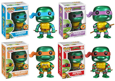 San Diego Comic-Con 2013 Exclusive Metallic Teenage Mutant Ninja Turtles Pop! Vinyl Figures by Funko - Leonardo, Donatello, Michaelangelo & Raphael