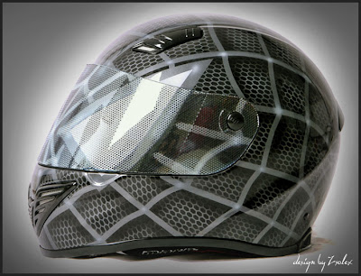Black Spiderman Design Airbrush Helmet 1