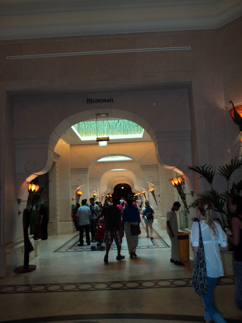 The palm monorail station is located next to the Atlantis shopping mall.