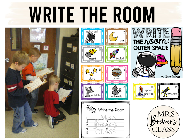 Write the Room centers year long bundle of scavenger hunt literacy activities for Kindergarten and First Grade