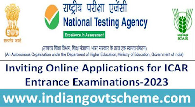 Applications for ICAR Entrance Examinations-2023