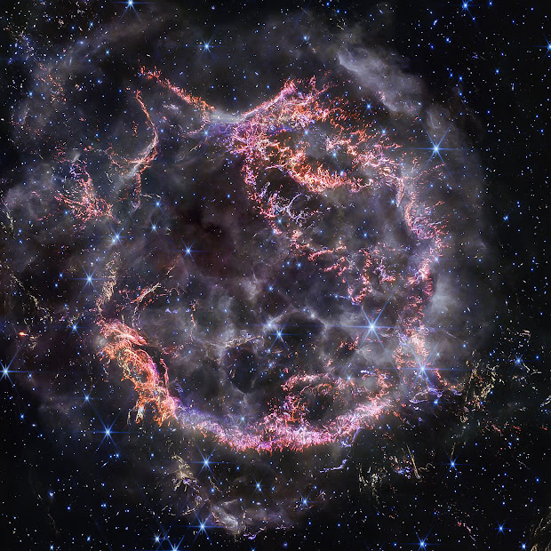 Supernova Remnant Cas A as seen by Webb