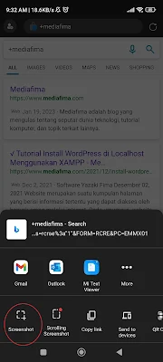 Cara Screenshot pada InPrivate Mode Microsoft Edge di Android