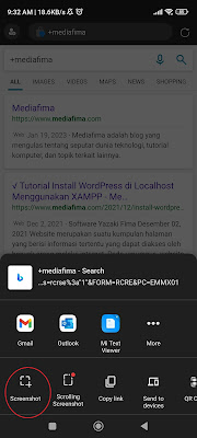 Cara Screenshot pada InPrivate Mode Microsoft Edge di Android