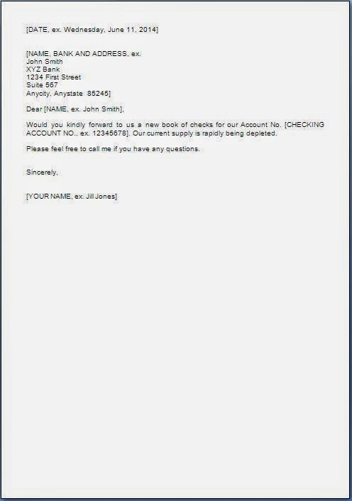 Sample Template Example of Request Letter Format to Bank Manager for ...