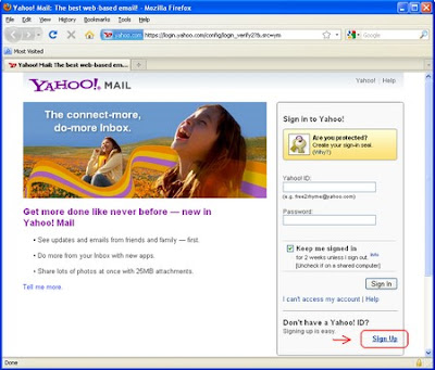 Sign Up to Yahoo!