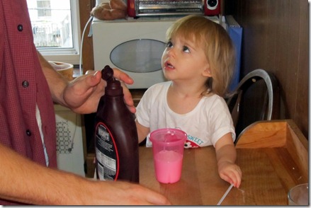 Elaine's first chocolate milk