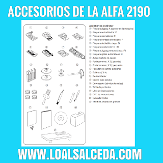 Accesorios de la maquina de coser Alfa 2190