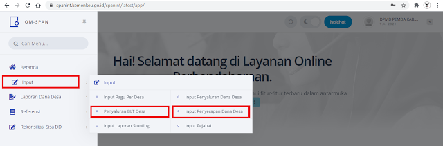 Cara Input Laporan BLT DD Di OMSPAN