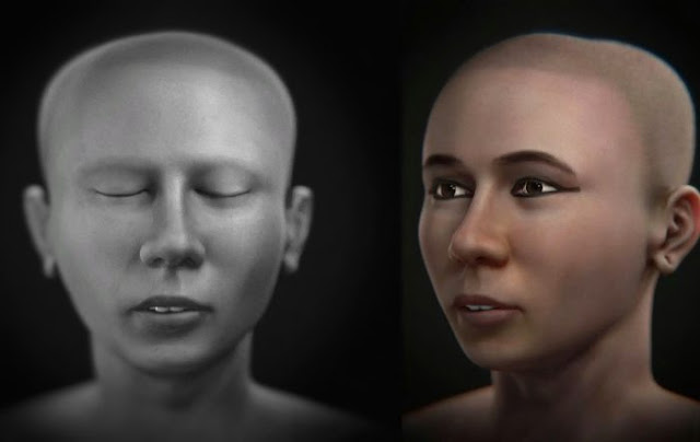 Imagen que muestra la reconstrucción de los rostros de Tutankamon
