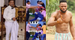 Nollywood Stars Zubby Michael and 042 Prince Fight Dirty on Set: Watch the Video