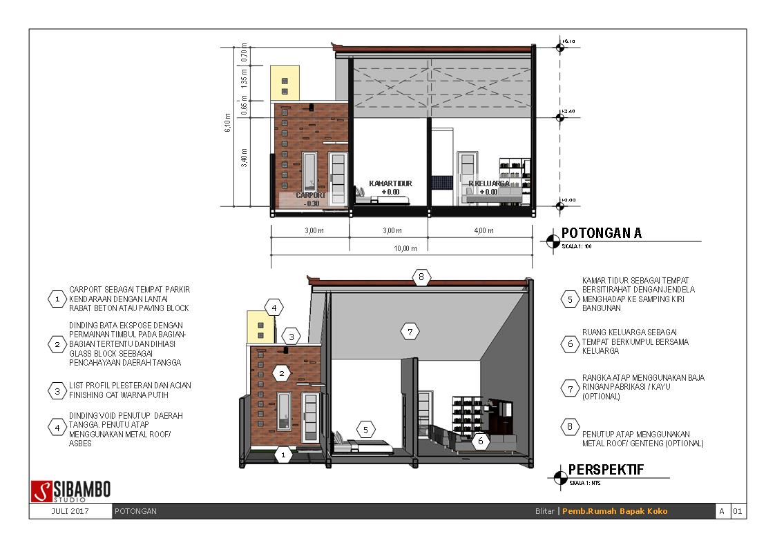 Desain Rumah Plus Toko Bergaya Mediterania 10 X 17 M Maksimalkan