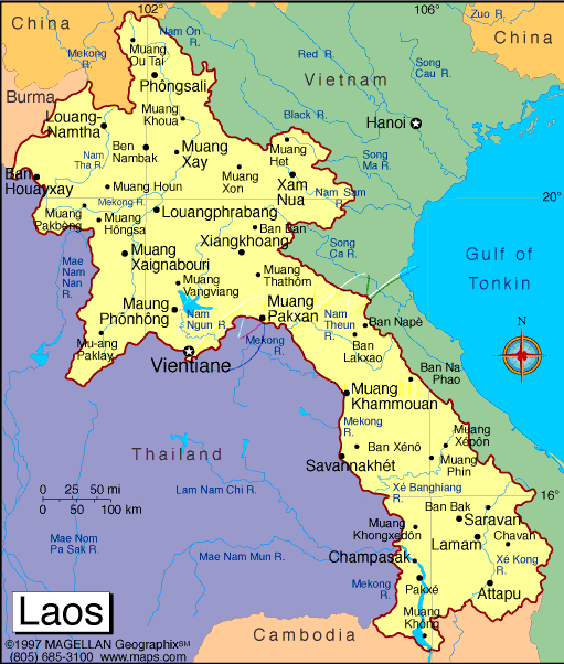 System of Government : A Republic with a Presidential System. A Map of Laos