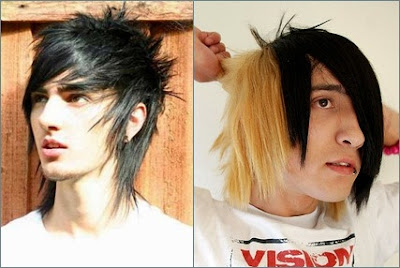 contoh gaya rambut pria emo