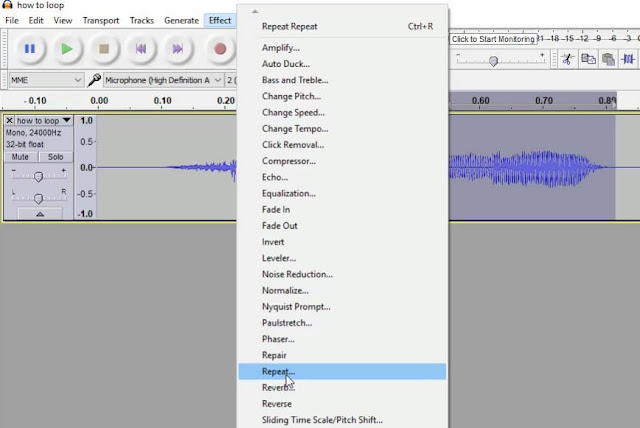 audacity effect repeat