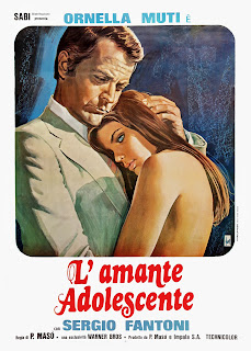L'AMANTE ADOLESCENTE. Italia. Cartel: 100 x 140 cms. Ilustración: Tino Aller. Imprenta: Grafopress, Roma. UNA CHICA Y UN SEÑOR. 1974. España. Dirección: Pedro Masó. Reparto: Ornella Muti, Sergio Fantoni, Eduardo Fajardo, Emilio Gutiérrez Caba, Helga Liné, Pastor Serrador, Didi Sherman, Luis Varela, Queta Claver, Antonio Mayans, Manuel Alexandre, Tony Landa.