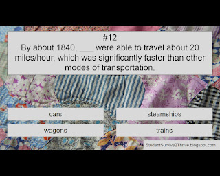 By about 1840, ___ were able to travel about 20 miles/hour, which was significantly faster than other modes of transportation. Answer choices include: cars, steamships, wagons, trains