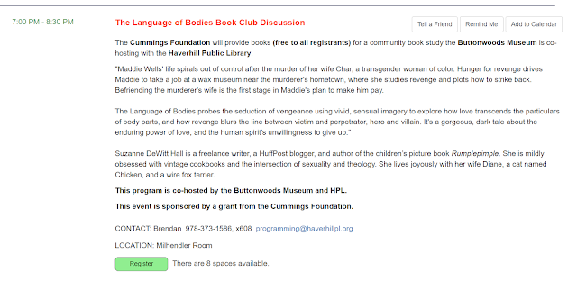 Registration form for The Language of Bodies book event