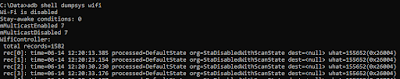 adb shell dumpsys wifi