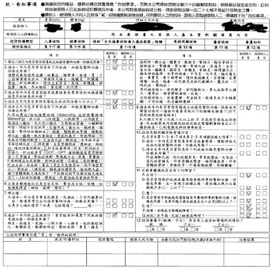 某球健康告知書